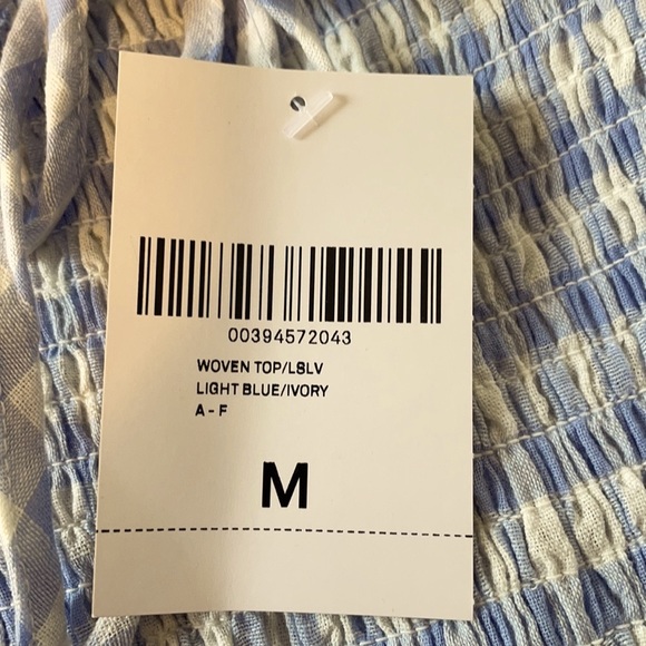 NWT FOREVER 21 Gingham Smocked Crop Top Sz M - Picture 9 of 10